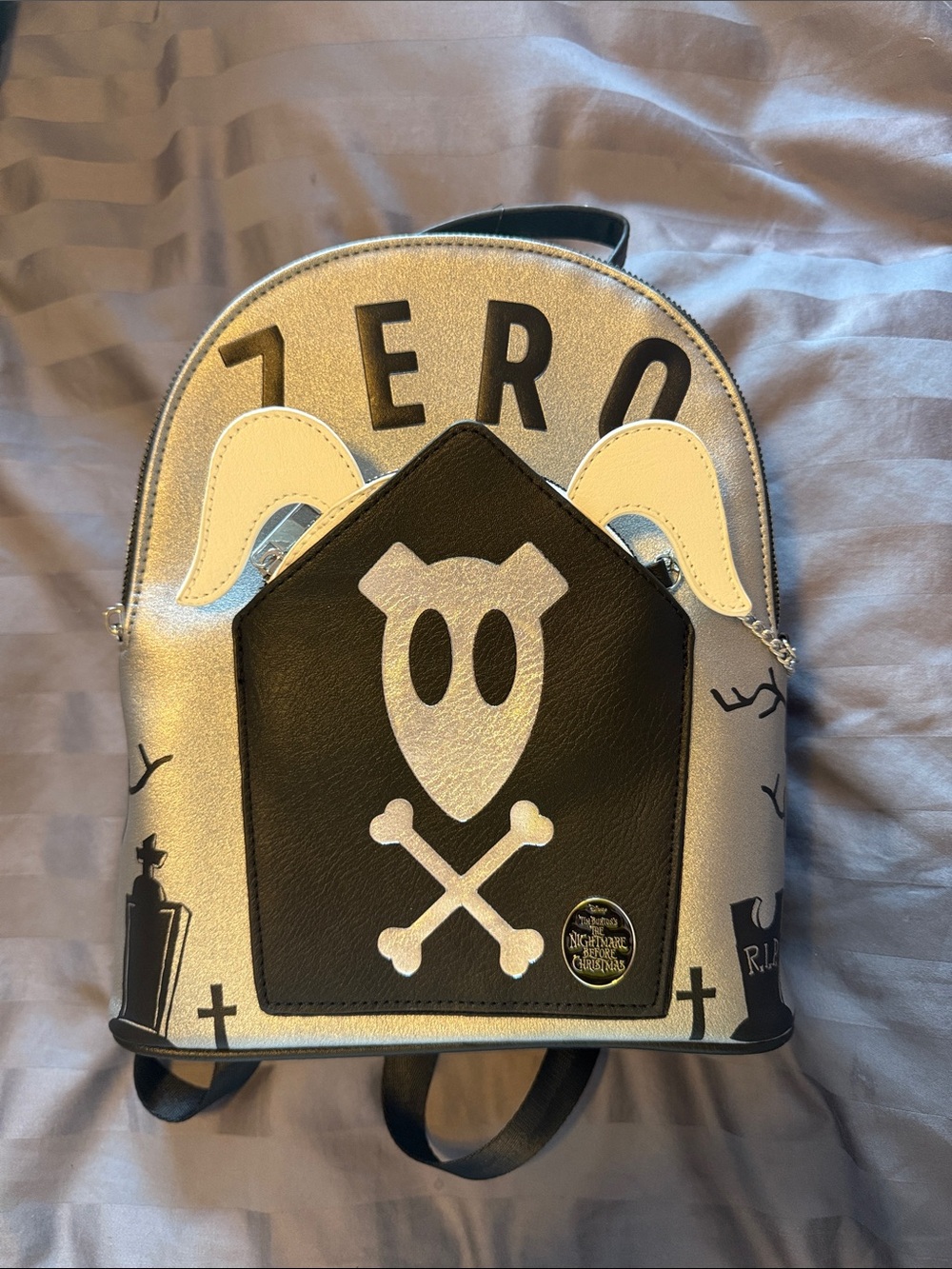 Nightmare Before Christmas Zero Silver & Black Mini Backpack